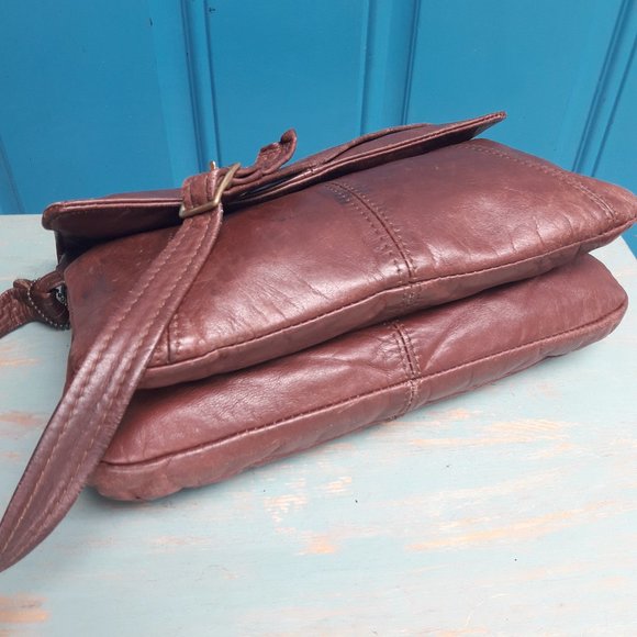 VICTORIA LEATHER CO Genuine Soft Leather Bag Purse Bohemian Rustic Crossbody - Picture 9 of 16